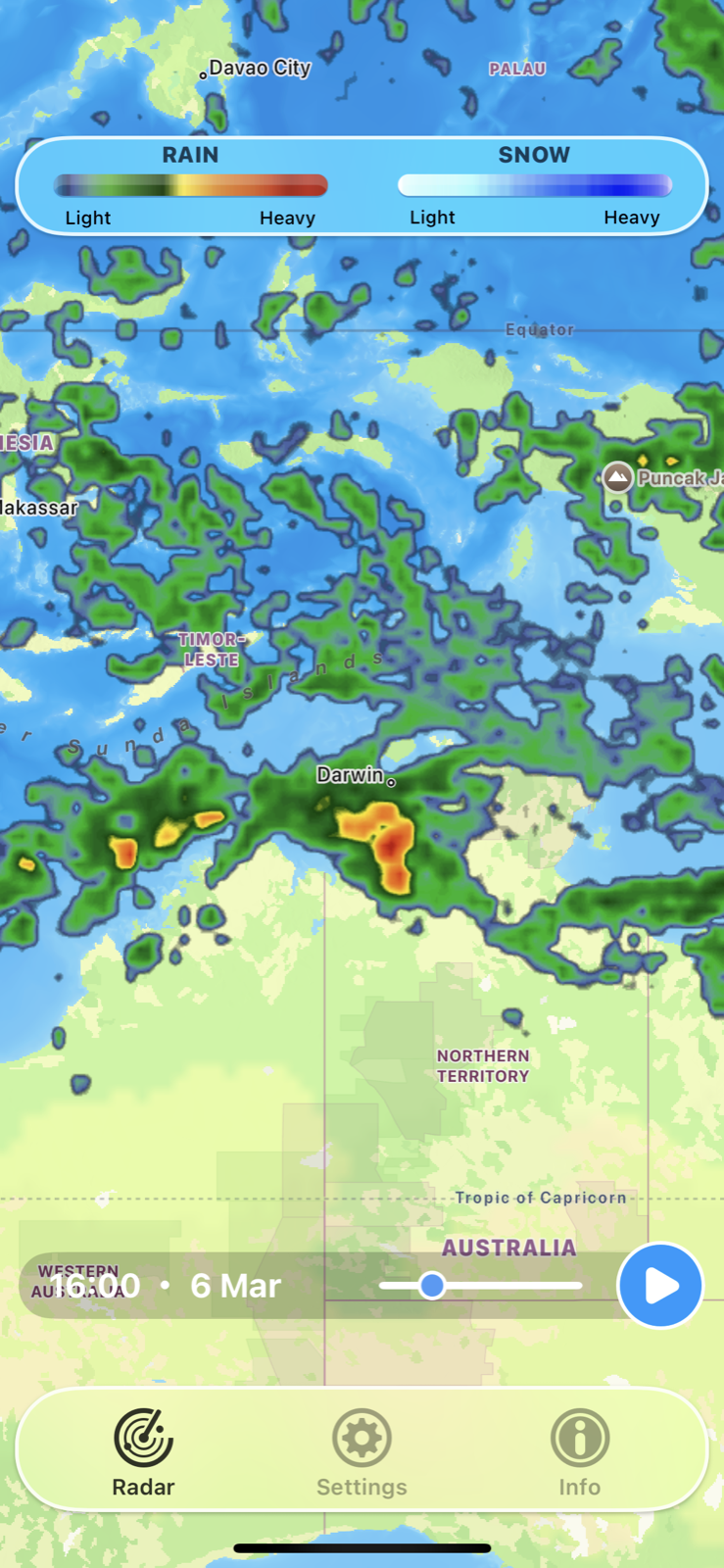Rain Radar live rain map preview